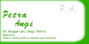 petra angi business card